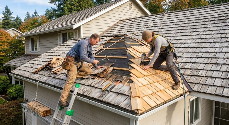Cedar Shake Roof Repair in Pocomoke City, MD