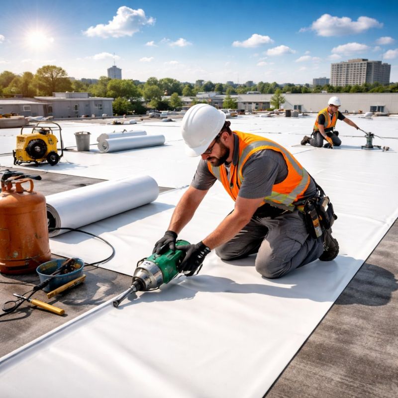 Single Ply Roof Installation in Chincoteague Island, VA
